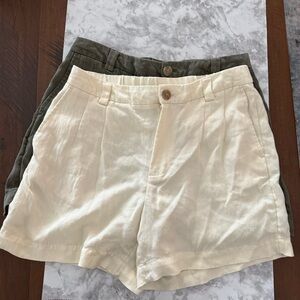 a new day Women's Cream and Olive Shorts